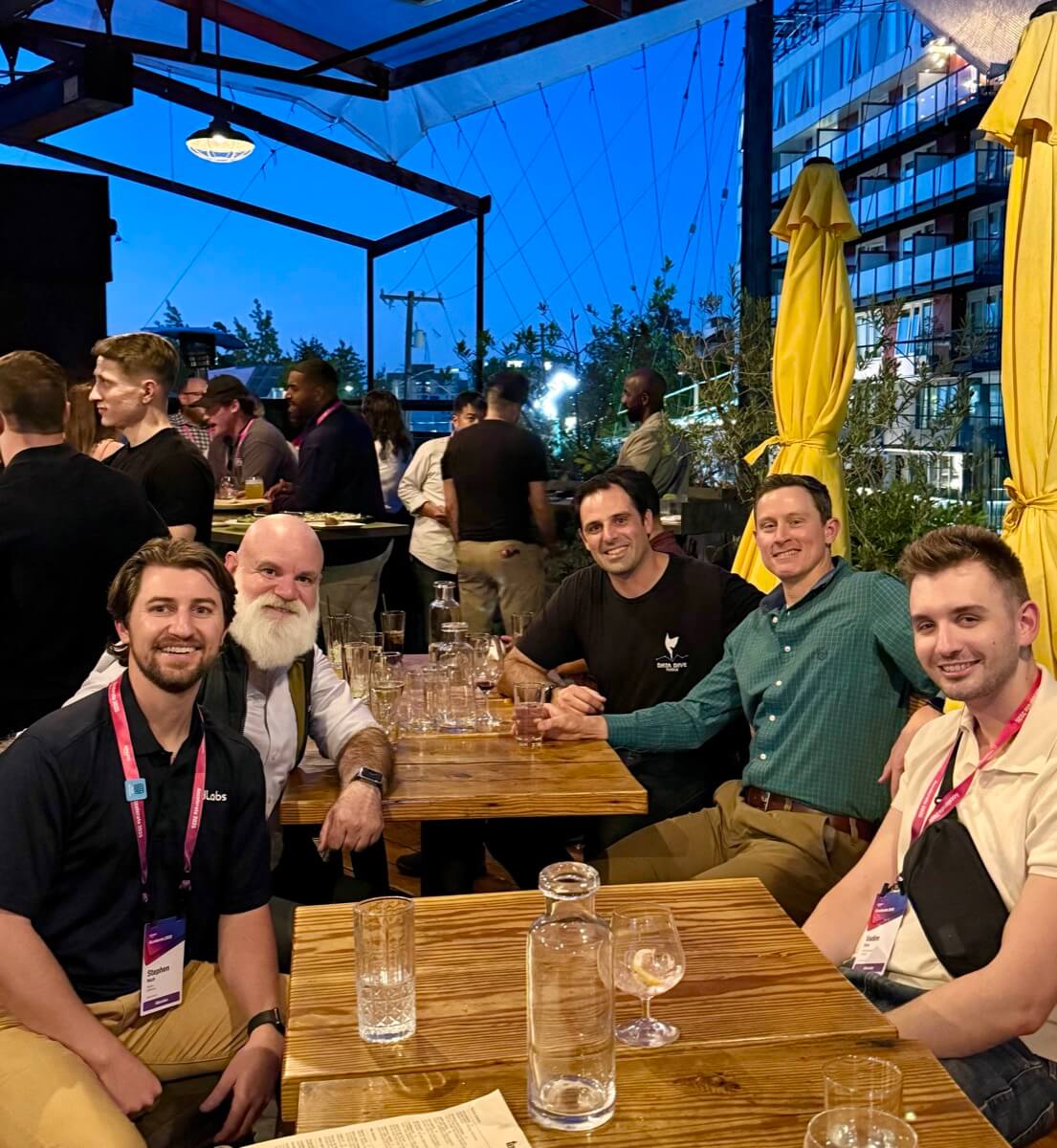 Stephen with AdLabs customers at the AdLabs happy hour